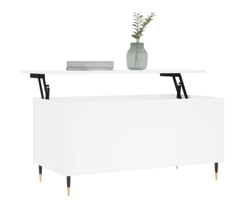 Mesa de centro madera contrachapada blanco 90x44,5x45 cm