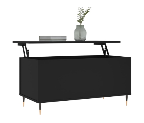 Mesa de centro madera contrachapada negro 90x44,5x45 cm