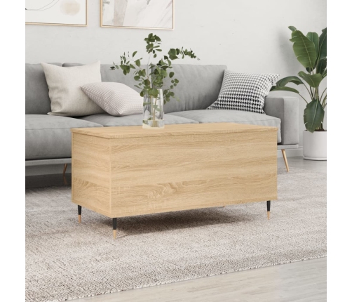 Mesa de centro madera contrachapada roble Sonoma 90x44,5x45 cm