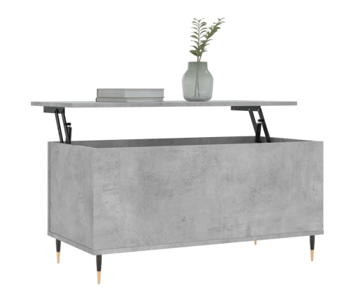 vidaXL Mesa de centro madera contrachapada gris hormigón 90x44,5x45 cm