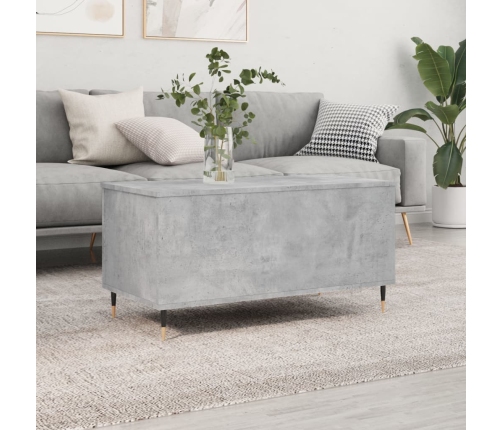 vidaXL Mesa de centro madera contrachapada gris hormigón 90x44,5x45 cm