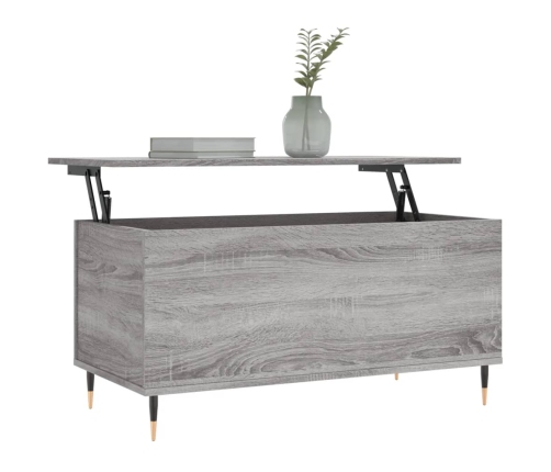 Mesa de centro madera contrachapada gris Sonoma 90x44,5x45 cm