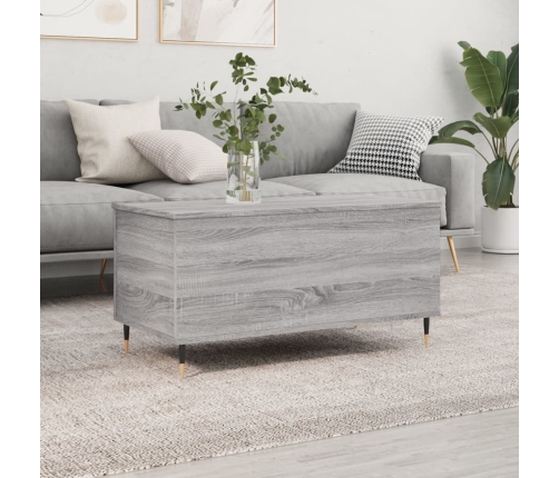 Mesa de centro madera contrachapada gris Sonoma 90x44,5x45 cm