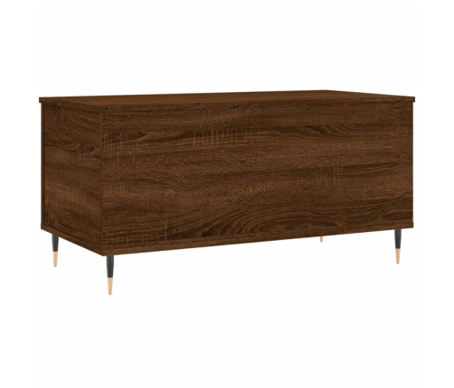 Mesa de centro madera contrachapada roble marrón 90x44,5x45 cm