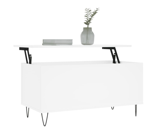 Mesa de centro madera contrachapada blanco 90x44,5x45 cm