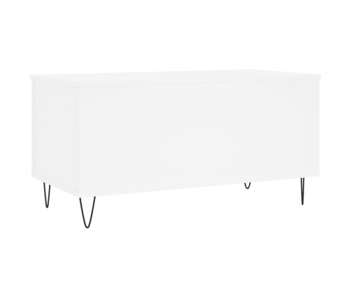 Mesa de centro madera contrachapada blanco 90x44,5x45 cm