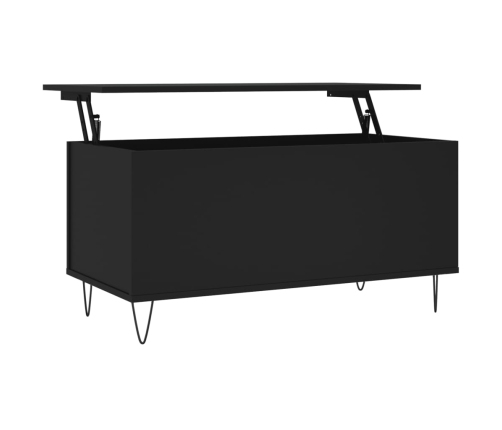 Mesa de centro madera contrachapada negro 90x44,5x45 cm