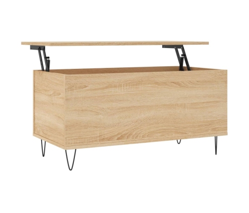 Mesa de centro madera contrachapada roble Sonoma 90x44,5x45 cm