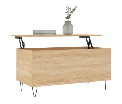 Mesa de centro madera contrachapada roble Sonoma 90x44,5x45 cm