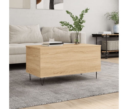 Mesa de centro madera contrachapada roble Sonoma 90x44,5x45 cm