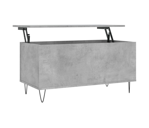 Mesa de centro madera contrachapada gris hormigón 90x44,5x45 cm