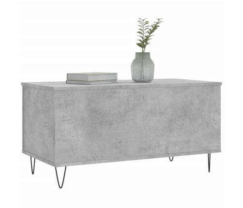 Mesa de centro madera contrachapada gris hormigón 90x44,5x45 cm