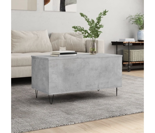 Mesa de centro madera contrachapada gris hormigón 90x44,5x45 cm