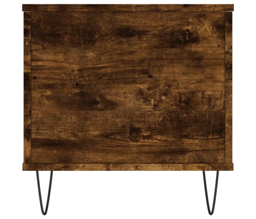 vidaXL Mesa de centro madera contrachapada roble ahumado 90x44,5x45 cm