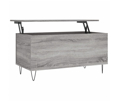 Mesa de centro madera contrachapada gris Sonoma 90x44,5x45 cm