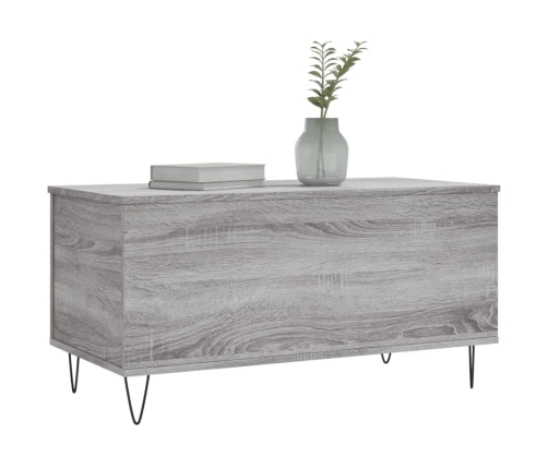 Mesa de centro madera contrachapada gris Sonoma 90x44,5x45 cm