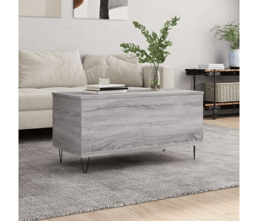 Mesa de centro madera contrachapada gris Sonoma 90x44,5x45 cm