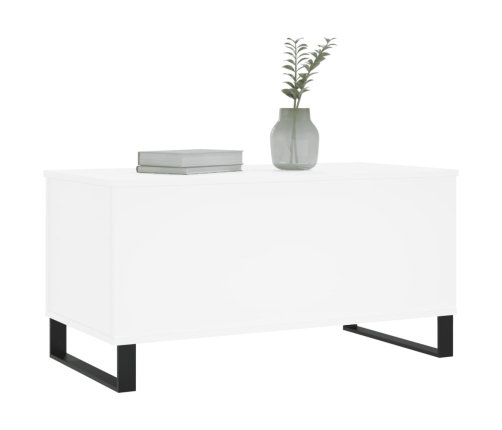 Mesa de centro madera contrachapada blanco 90x44,5x45 cm