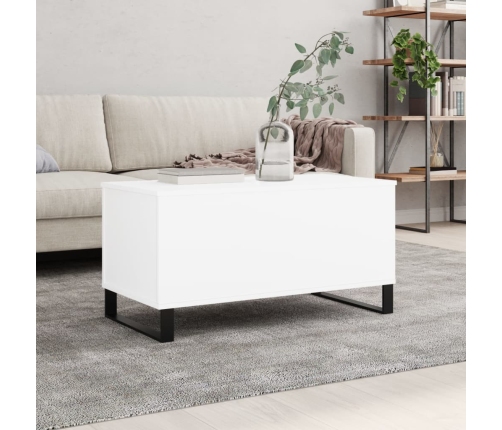 vidaXL Mesa de centro madera contrachapada blanco 90x44,5x45 cm