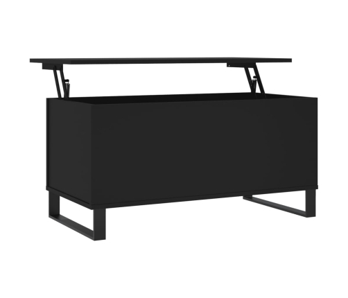 Mesa de centro madera contrachapada negro 90x44,5x45 cm