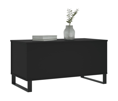 Mesa de centro madera contrachapada negro 90x44,5x45 cm