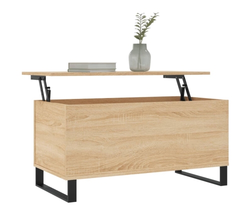 Mesa de centro madera contrachapada roble Sonoma 90x44,5x45 cm