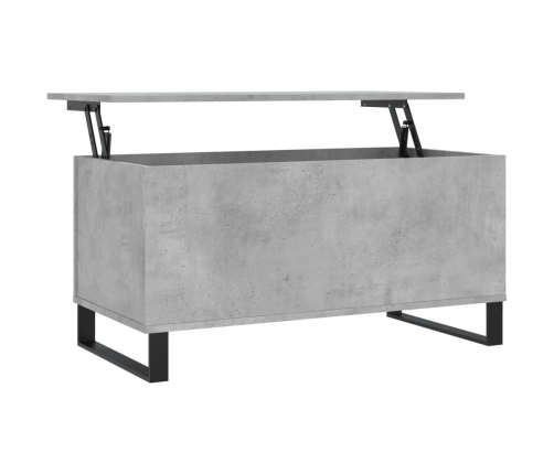 Mesa de centro madera contrachapada gris hormigón 90x44,5x45 cm