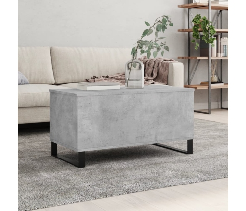 Mesa de centro madera contrachapada gris hormigón 90x44,5x45 cm