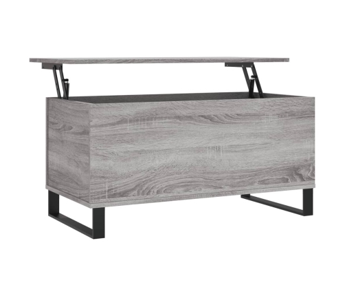 Mesa de centro madera contrachapada gris Sonoma 90x44,5x45 cm