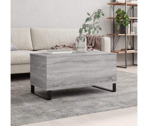 Mesa de centro madera contrachapada gris Sonoma 90x44,5x45 cm