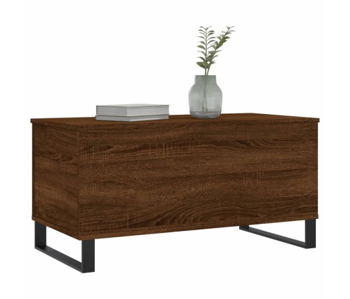 Mesa de centro madera contrachapada roble marrón 90x44,5x45 cm