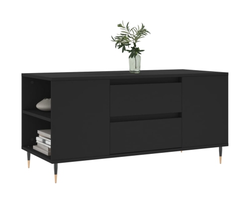 vidaXL Mesa de centro madera de ingeniería negro 102x44,5x50 cm