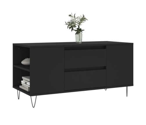 Mesa de centro madera de ingeniería negro 102x44,5x50 cm