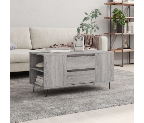 Mesa de centro madera de ingeniería gris Sonoma 102x44,5x50 cm