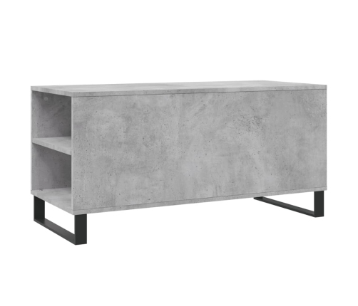 vidaXL Mesa de centro madera ingeniería gris hormigón 102x44,5x50 cm