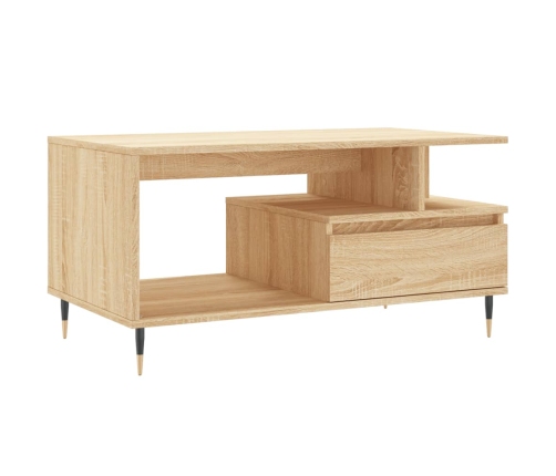 Mesa de centro madera contrachapada roble Sonoma 90x49x45 cm