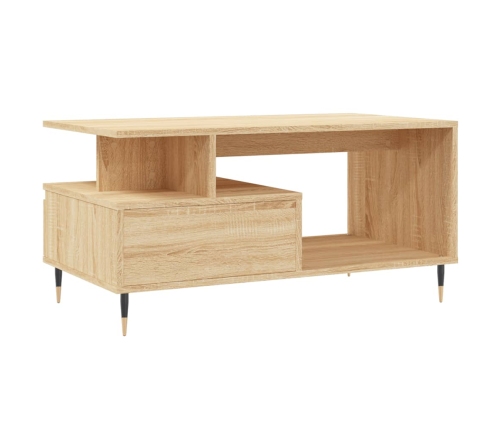 Mesa de centro madera contrachapada roble Sonoma 90x49x45 cm