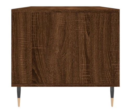 Mesa de centro madera contrachapada roble marrón 90x49x45 cm