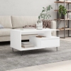 vidaXL Mesa de centro madera contrachapada blanca 90x49x45 cm