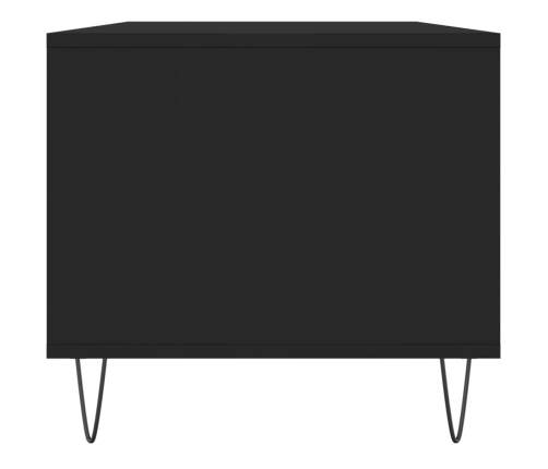 Mesa de centro madera contrachapada negro 90x49x45 cm