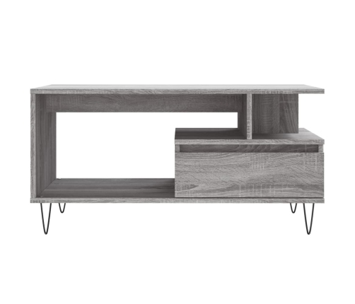 Mesa de centro madera contrachapada gris Sonoma 90x49x45 cm