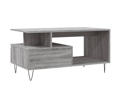 Mesa de centro madera contrachapada gris Sonoma 90x49x45 cm