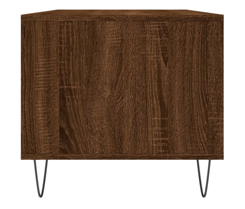 Mesa de centro madera contrachapada roble marrón 90x49x45 cm