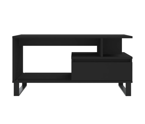 Mesa de centro madera contrachapada negro 90x49x45 cm