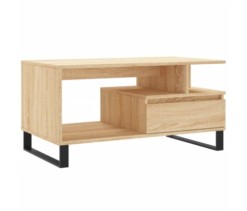 Mesa de centro madera contrachapada roble Sonoma 90x49x45 cm