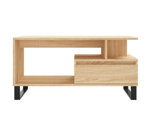 Mesa de centro madera contrachapada roble Sonoma 90x49x45 cm