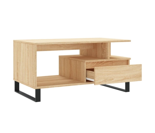 Mesa de centro madera contrachapada roble Sonoma 90x49x45 cm