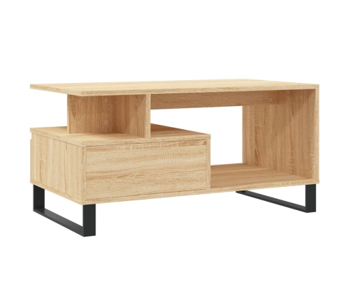 Mesa de centro madera contrachapada roble Sonoma 90x49x45 cm