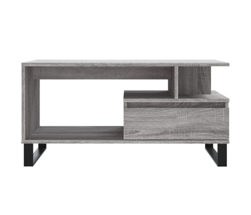 Mesa de centro madera contrachapada gris Sonoma 90x49x45 cm