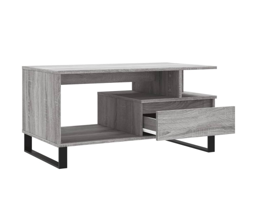 Mesa de centro madera contrachapada gris Sonoma 90x49x45 cm